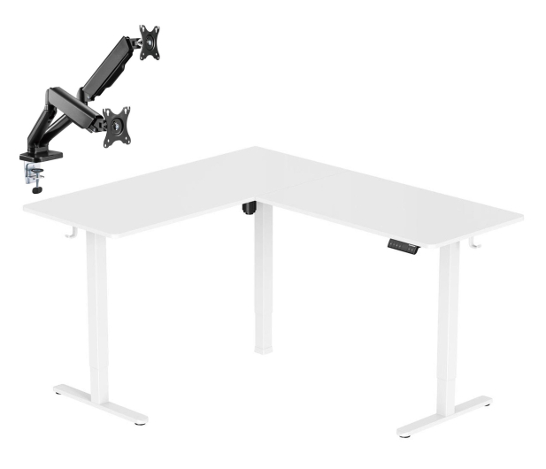 Silver Monkey Biurko elektryczne ECD-300 white + UM-800 (sprężyna gazowa) - 1351561 - zdjęcie